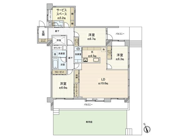 ライオンズガーデン浜田山 間取図(平面図) ライオンズガーデン浜田山 間取図(平面図)