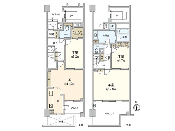 グローイングコート中野白鷺 間取図(平面図) グローイングコート中野白鷺 間取図(平面図)