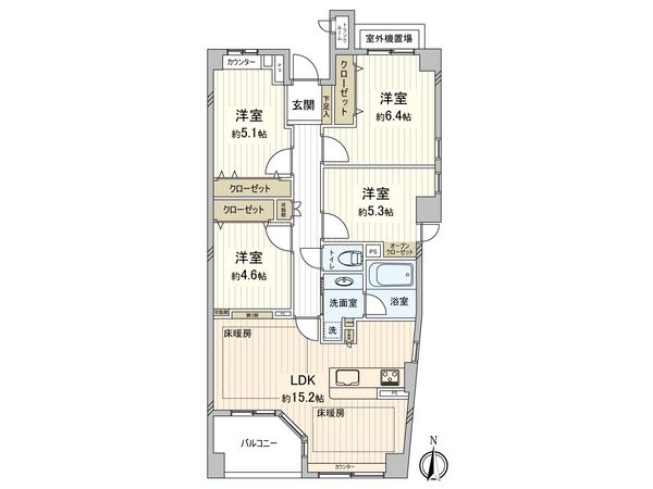 白鷺パークハウス中杉通り 間取図(平面図)