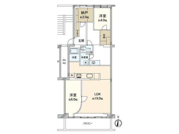 白鷺ハイム 1号棟 間取図(平面図)