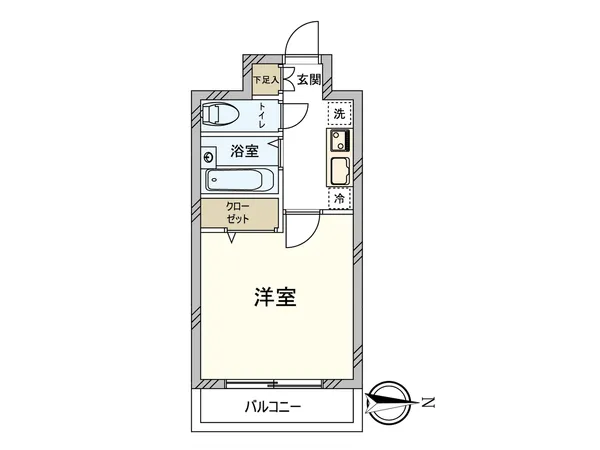 1K、専有面積：21.45平米