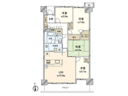 ガーデン富士森ヒルトップビュー 間取図(平面図)