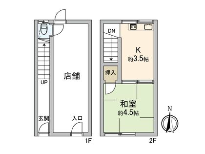 杉並区善福寺1丁目 店舗付住宅 間取図(平面図)