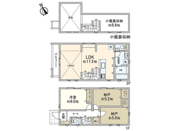 浜田山1丁目 建築条件付き売地A区画 建物プラン例 (間取り図)