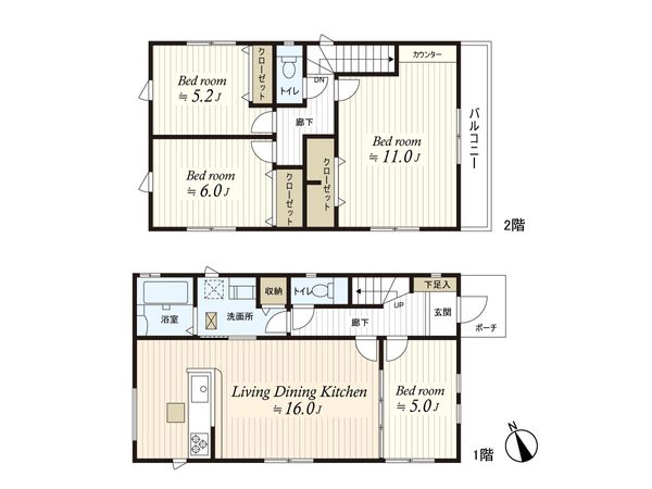 高井戸西2丁目土地 建物プラン例 (間取り図) 高井戸西2丁目土地 建物プラン例 (間取り図)