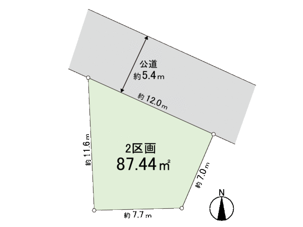 永福3丁目 建築条件無土地 2区画 地形図