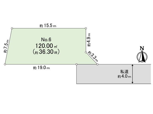 下高井戸4丁目土地 No.6 区画図