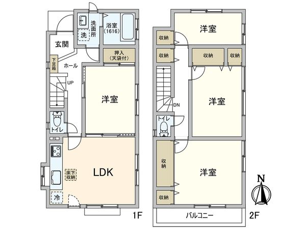 永福4丁目 戸建 間取図(平面図) 永福4丁目 戸建 間取図(平面図)