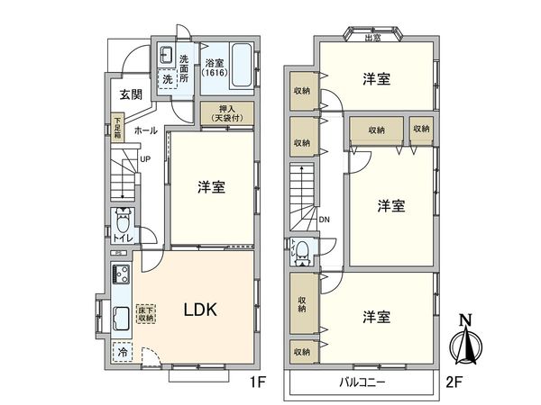 永福4丁目 戸建 間取図(平面図) 永福4丁目 戸建 間取図(平面図)