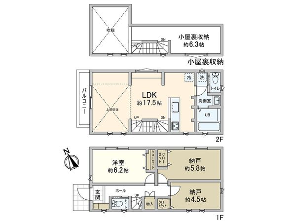 浜田山1丁目 新築C号棟 間取図(平面図) 間取図(平面図)
