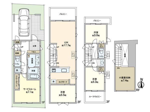 杉並区和泉3丁目 新築戸建 B号棟 間取図