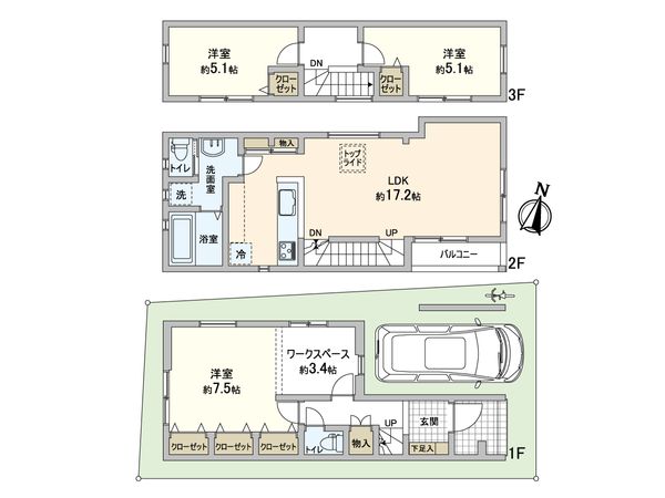 杉並区和泉4丁目 新築戸建 間取図(平面図)