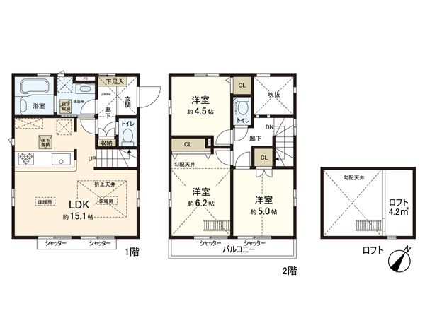 永福1丁目 新築戸建 間取図(平面図) 永福1丁目 新築戸建 間取図(平面図)