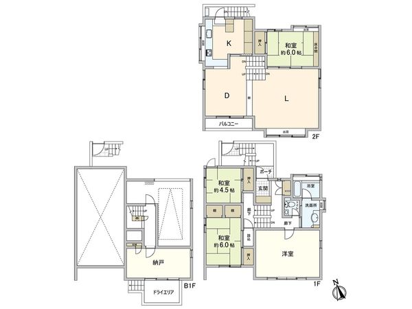 浜田山3丁目戸建 間取図(平面図)