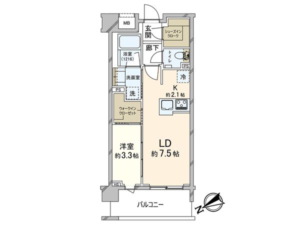 リビオレゾン渋谷笹塚 間取図(平面図)