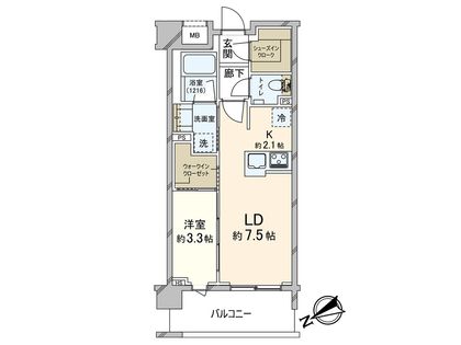 リビオレゾン渋谷笹塚 間取図(平面図)