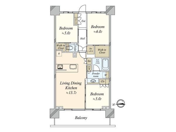 シティテラス杉並方南町 サウス 間取図(平面図)