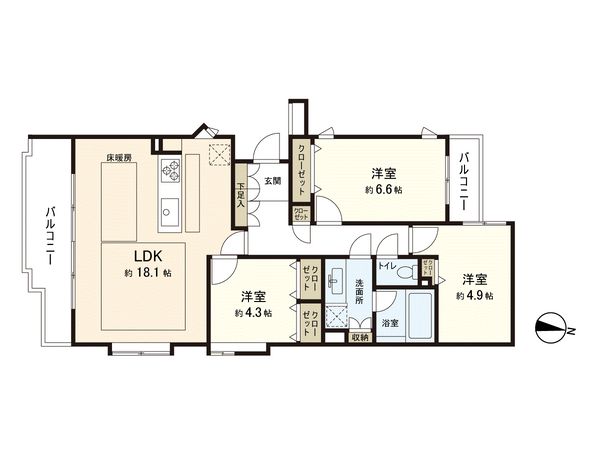 ライフパレス浜田山 間取図(平面図)