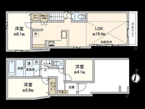 中野区若宮1丁目 建築条件付売地 建物プラン例 (間取り図) 中野区若宮1丁目 建築条件付売地 建物プラン例 (間取り図)