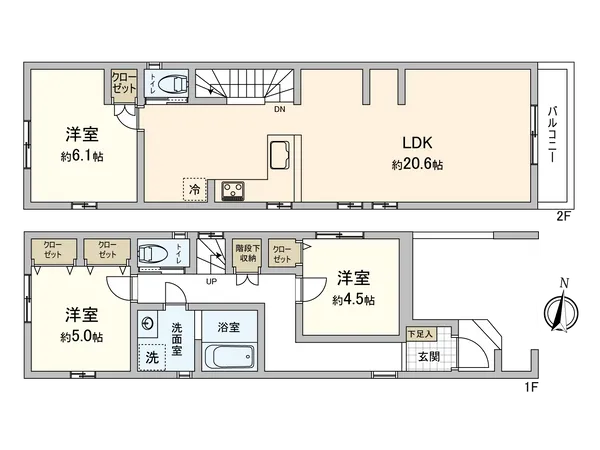 【建物参考プラン】●建物面積96.06平米（車庫面積10.32平米含む）●建物参考価格2,552万円（税込）