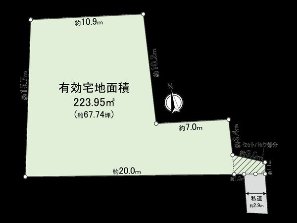 杉並区阿佐谷北6丁目 土地 地型図