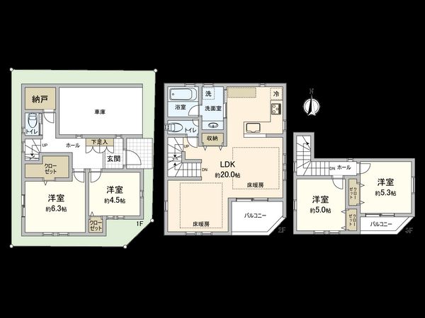 高円寺南3丁目戸建 間取図(平面図)