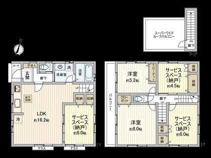 中野区若宮3丁目 戸建 間取図(平面図)