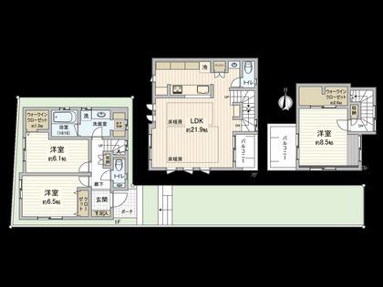 杉並区松ノ木2丁目 A号邸 間取図(平面図)