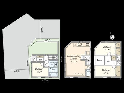 杉並区高円寺南3丁目 戸建 間取図(平面図)