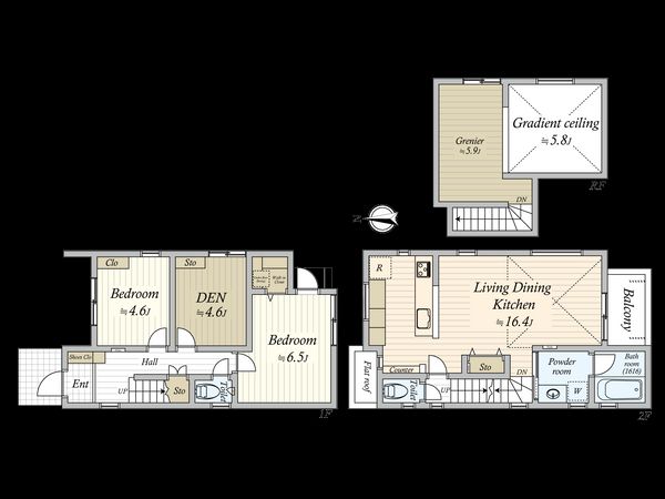 杉並区堀ノ内3丁目 新築戸建 A号棟 間取図