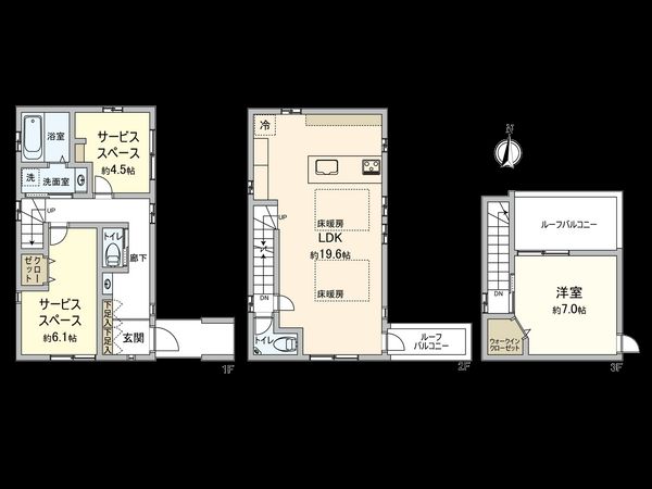 高円寺北1丁目新築戸建 間取図(平面図) 高円寺北1丁目新築戸建 間取図(平面図)