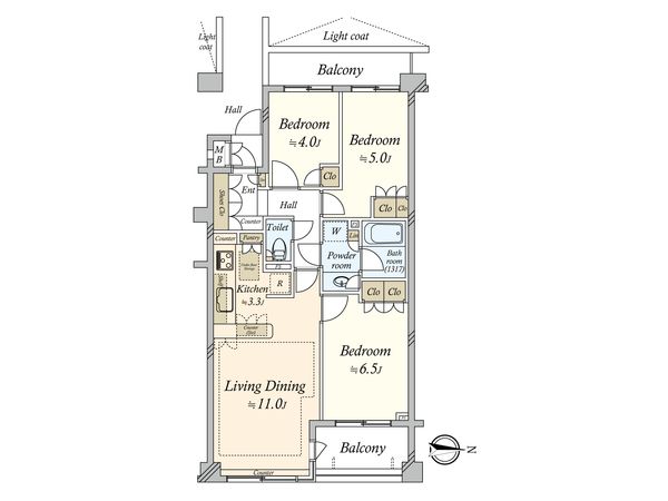 パーク・ハイム中野 間取図(平面図)