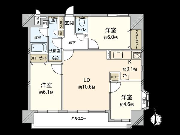 藤和シティホームズ高円寺 間取図(平面図)
