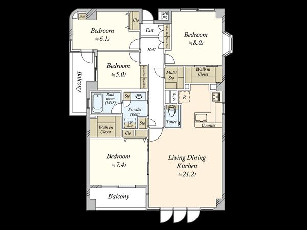 メゾン・ド小金井 間取図(平面図) 間取図(平面図)