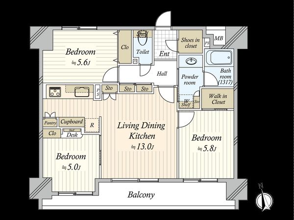 藤和シティホームズ高円寺 間取図(平面図) 間取図(平面図)