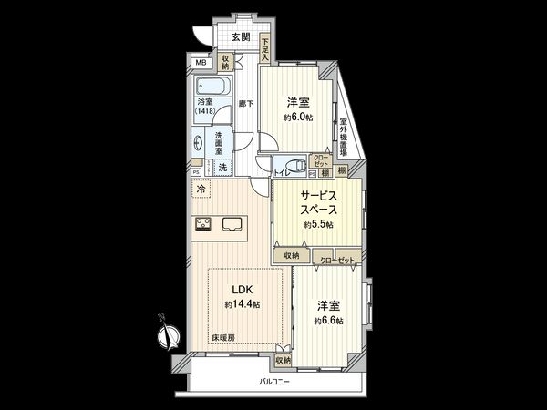 セザール第三鷺ノ宮 間取図(平面図) セザール第三鷺ノ宮 間取図(平面図)