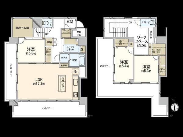 高円寺ニューナショナルコート 間取図(平面図) 高円寺ニューナショナルコート 間取図(平面図)