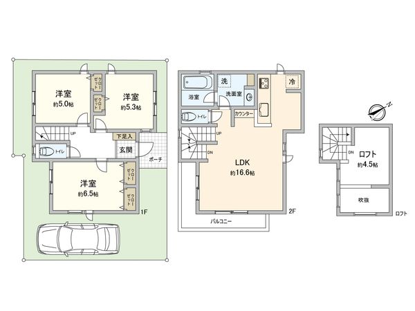 建物プラン例 (間取り図)