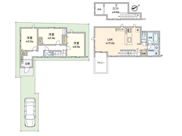 建物プラン例 (間取り図)