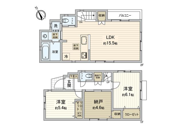 杉並区高井戸東4丁目 新築戸建 1号棟 間取図(平面図) 杉並区高井戸東4丁目 新築戸建 1号棟 間取図(平面図)