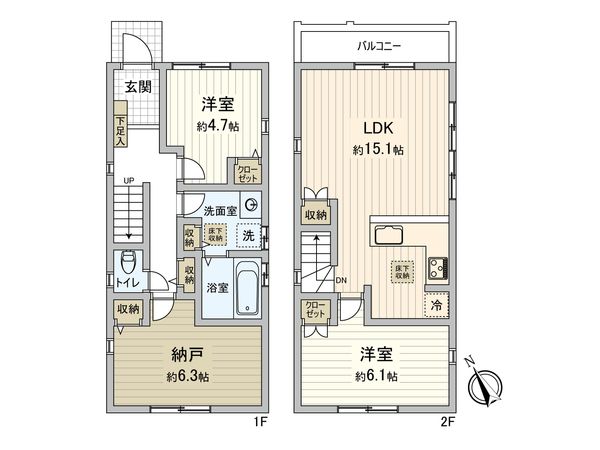杉並区高井戸東4丁目 新築戸建 4号棟 間取図(平面図) 杉並区高井戸東4丁目 新築戸建 4号棟 間取図(平面図)
