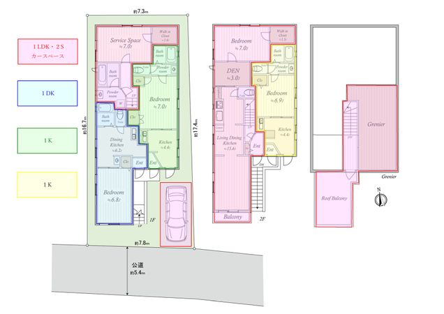 杉並区高井戸東3丁目 賃貸併用住宅 間取図(平面図) 杉並区高井戸東3丁目 賃貸併用住宅 間取図(平面図)