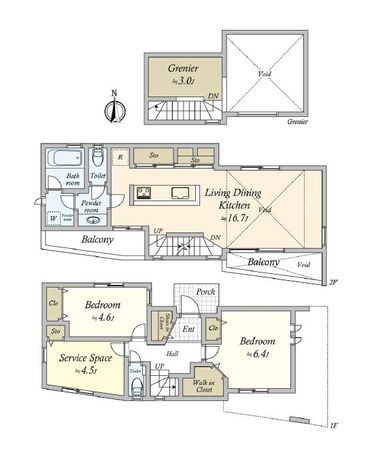 高井戸西1丁目 戸建 間取図(平面図) 高井戸西1丁目 戸建 間取図(平面図)