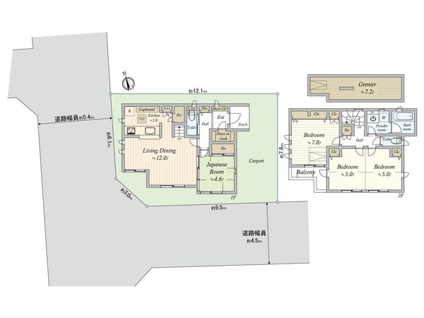 杉並区宮前5丁目 戸建 間取図(平面図) 杉並区宮前5丁目 戸建 間取図(平面図)