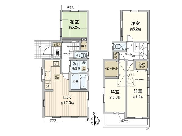 宮前4丁目 戸建 間取図(平面図) 宮前4丁目 戸建 間取図(平面図)