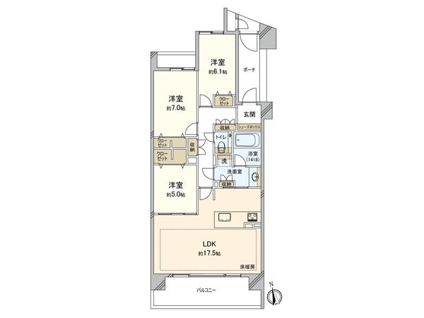 ファミールグラン高井戸デュープレックス 間取図(平面図) 間取図(平面図)