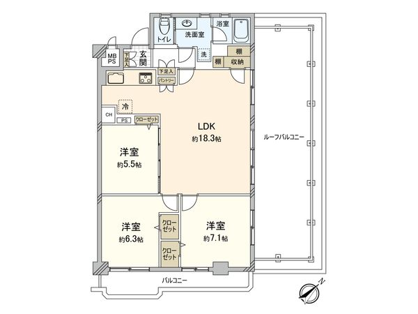 ハイネス富士見ヶ丘 間取図(平面図) ハイネス富士見ヶ丘 間取図(平面図)