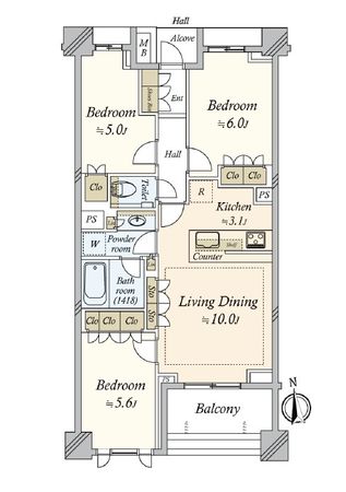 ザ・パークハウス杉並高井戸プレイス 間取図(平面図)