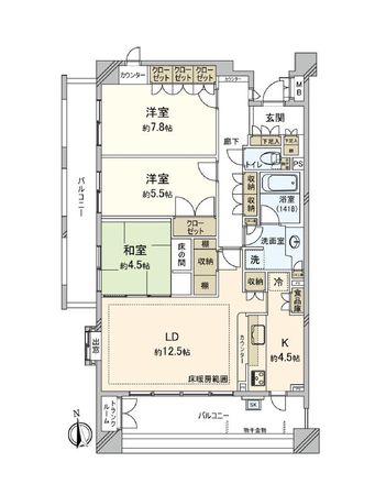杉並宮前パークホームズ 間取図(平面図) 杉並宮前パークホームズ 間取図(平面図)