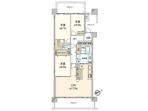 ファミールグラン高井戸デュープレックス 間取図(平面図) ファミールグラン高井戸デュープレックス 間取図(平面図)